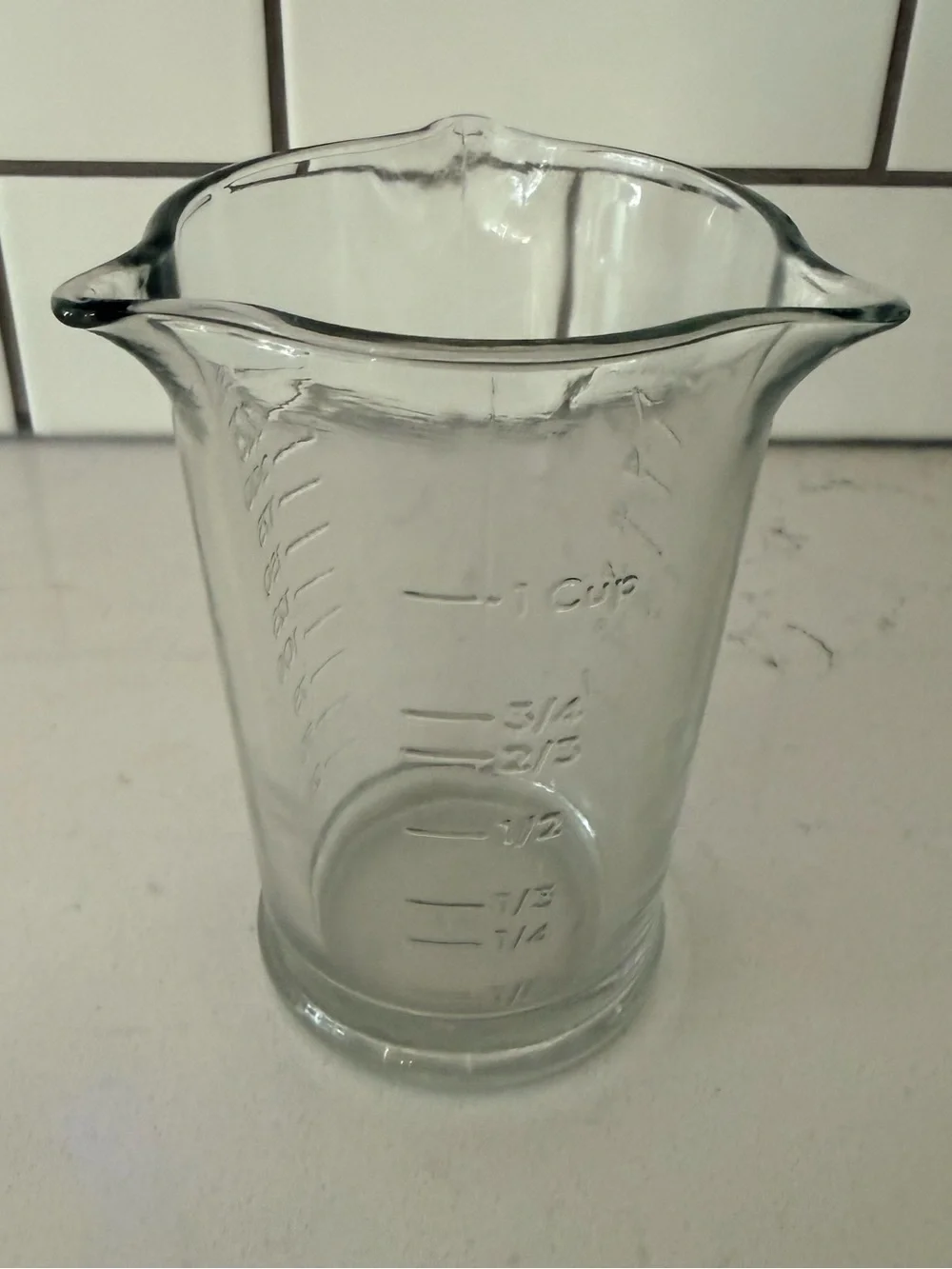 Anchor Hocking Vintage Three Tri-Pour Measuring Glass in Cups Oz and ml